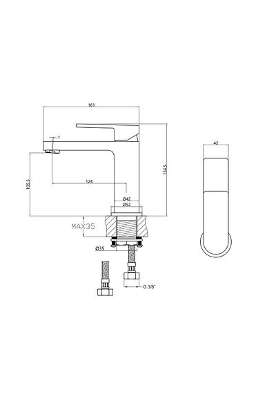 Fause Sink Faucet Piedra KLB122