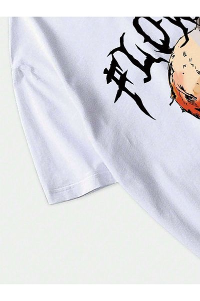Jose Clothing Μπλουζάκι με λευκή στάμπα Unisex από οργανικό βαμβάκι Oversize - Κοντό μανίκι