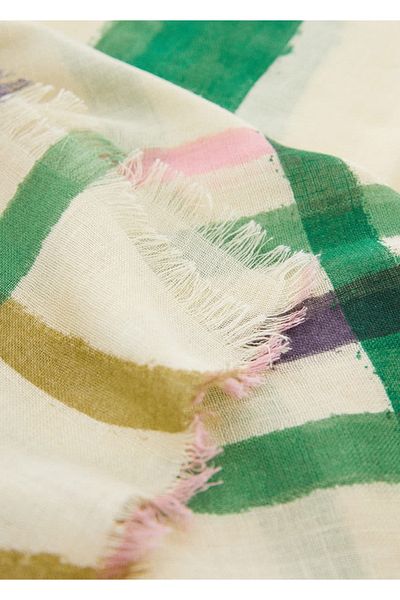 MANGO Woman Multi-Coloured Striped Scarf