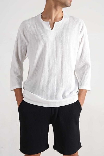 modasende Drop Neck Poor Sleeve Oversize T-Shirt