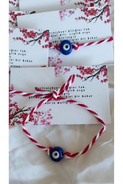 Huayen Atelier Glass Evil Eye Beaded Marteniçka Bracelet 10 Pieces
