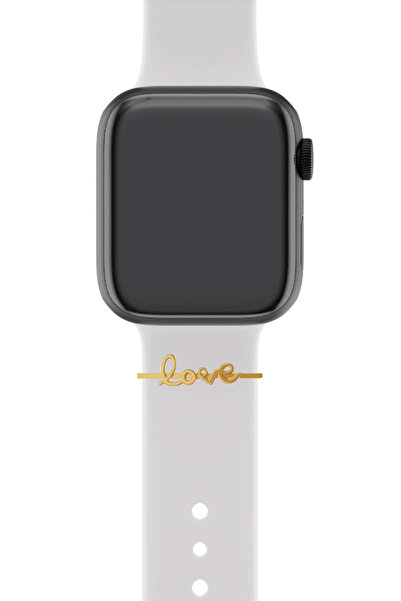 BearPear Apple Watch Uyumlu Ring Charm Love Gold
