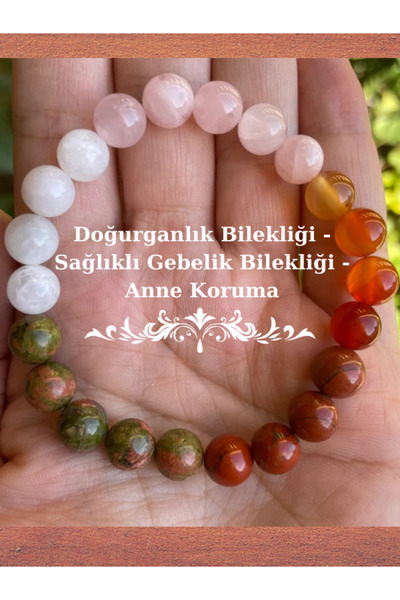 STORE ZARMAN Fertility Bracelet-Healthy Pregnancy Bracelet (Moonstone, Jasper, Carnelian, P. Quartz, Unicite)