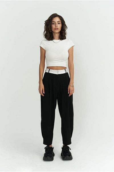 MAİ COLLECTİON Pantaloni negri Patrice Reverse Belt