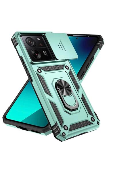 Rivor Xiaomi Mi 13T/13T Pro Kılıf Kamera Korumalı Sürgülü Yüzüklü Darbe Emici...
