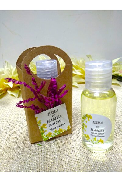 Murat Süs Fuşya Çiçekli Kutularda 80° Limon Kolonyası 50 Adet Nikah Şekeri