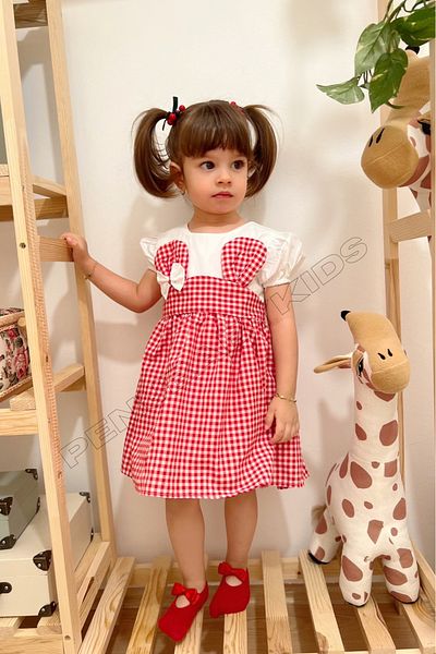 penu baby kids Red Rabbit Short Sleeve Baby Girl Dress - Rabbit