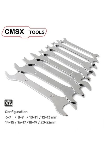 Depolife Open Mouth Wrench Set 8 Pieces Ultra Thin Steel 2 Mouth Wrench Set 8mm-22mm