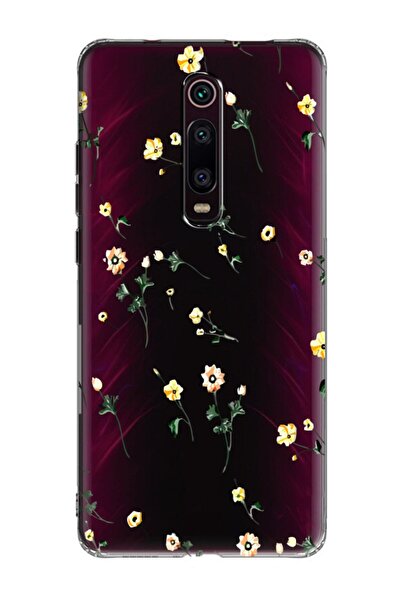 frondcase Xiaomi Mi 9t Çiçekli Şeffaf Telefon Kılıfı