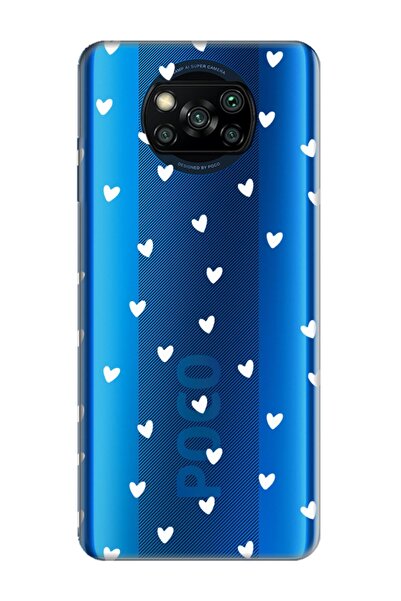 frondcase Poco X3 Pro Minik Kalpler Şeffaf Telefon Kılıfı