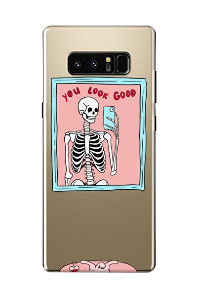 frondcase حافظة هاتف سامسونج نوت 8 تبدو جيدة بهيكل عظمي شفاف