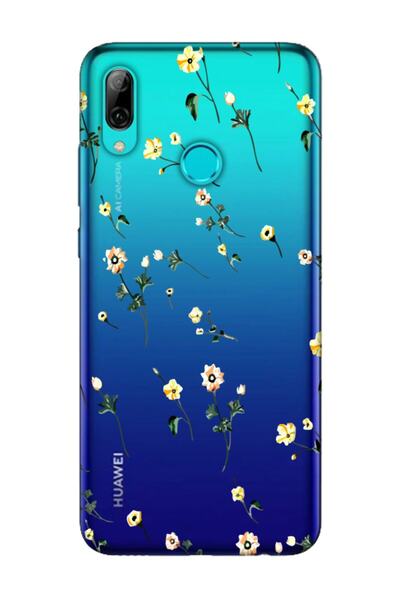frondcase حافظة هاتف شفافة مزينة بالزهور لهاتف هواوي بي سمارت 2019