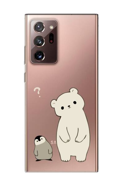 frondcase حافظة هاتف سامسونج نوت 20 الترا البطريق والدبدوب الشفافة