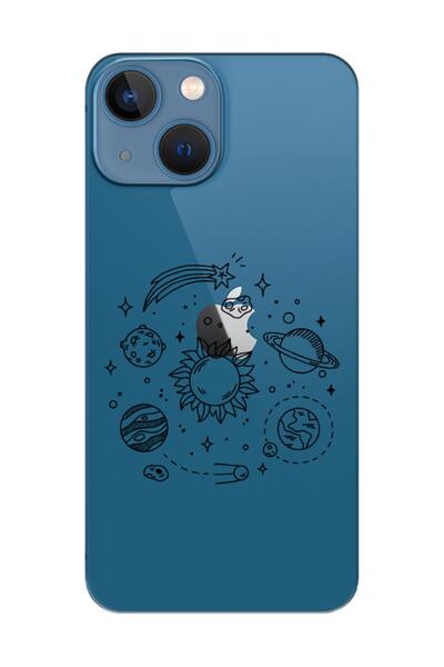 frondcase حافظة هاتف آيفون 13 ميني بلانيت شفافة