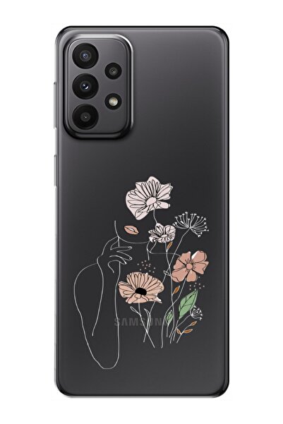 Samsung A23 Women Flower Transparent Phone Case