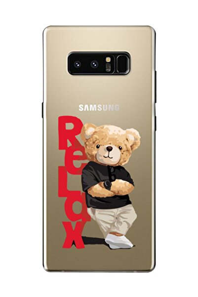 frondcase حافظة هاتف سامسونج نوت 8 تيدي بير ريلاكس شفافة