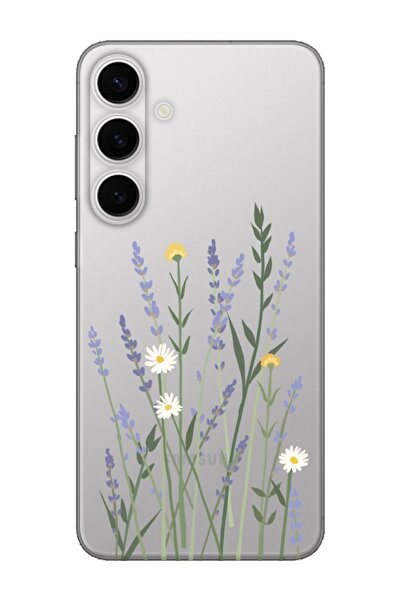 frondcase حافظة هاتف شفافة بنمط لافندر لهاتف سامسونج S24