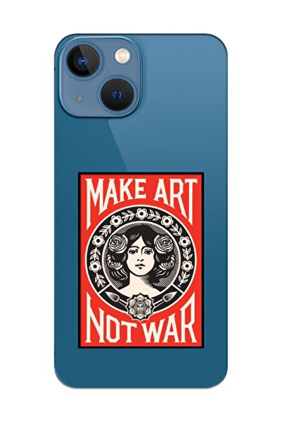 frondcase حافظة هاتف شفافة لهاتف آيفون 13 ميني Make Art Not War