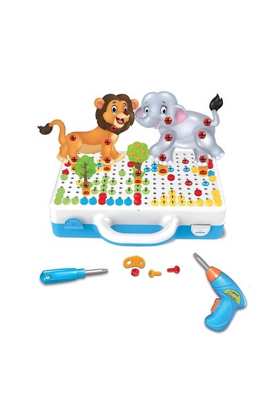 Apexma Eğitici Matkaplı 3D Hayvan Şekilli Puzzle Seti - Yaratıcı ve El Beceri...