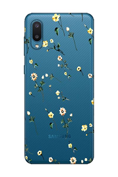frondcase Samsung A02 Çiçekli Şeffaf Telefon Kılıfı