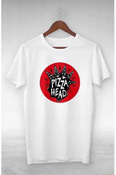 PERISENSE تي شيرت كبير الحجم مطبوع عليه رأس بيتزا للرجال والنساء للجنسين