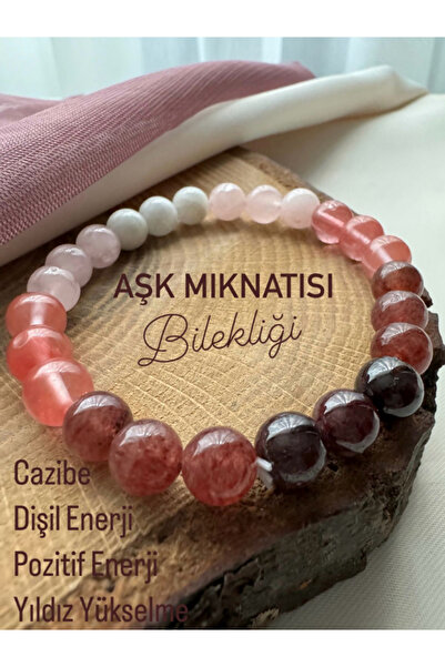 STORE ZARMAN Aşk Ve Şans Mıknatısı Bileklik( Ay Taşı ,P.Kuvars , Rose Kuvars ...