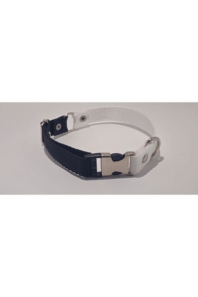 Pompiti Comfortable Adjustable Small/large Dog Collar - Double Color Black-white, 2cm Most Size