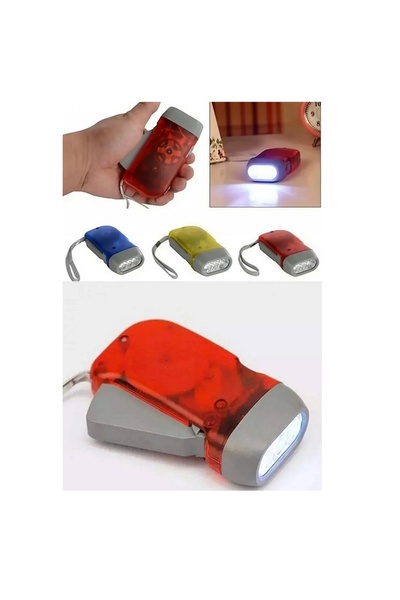 BarkoFix Dinamolu Kendinden Işıklı Power Led  El Feneri Deprem Feneri Kamp Fe...