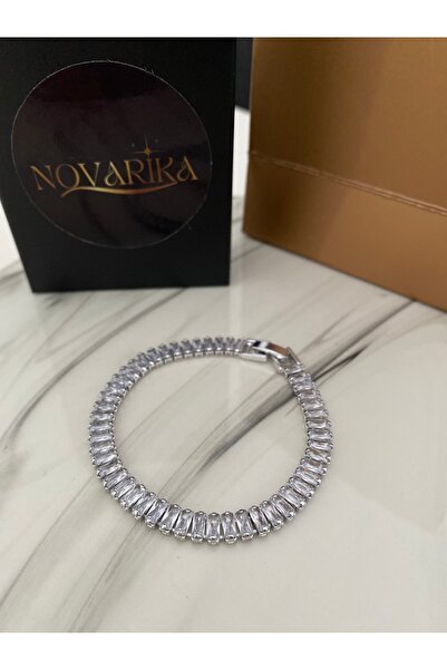 NOVARİKA Kadın Lüks Su Yolu Kararmaz Baget Gümüş Renk Bileklik