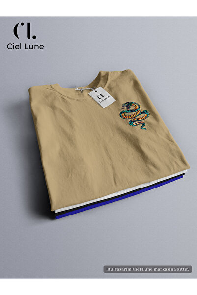 NEVERMIND Design special unisex Retro Snake - Tricou supradimensionat