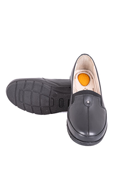 VENZA Pantofi pentru mamă din piele naturală Talpă ortopedică completă 4 puncte Negru