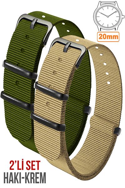 COBRA 20mm Fossil-Welder-Casio-Seiko-Omega-Armani Watch Compatible Nato Fabric Watch Band - 20Ntsyh