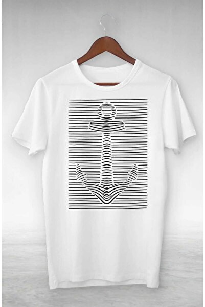 PERISENSE Μπλουζάκι Unisex Γυναικείο Ανδρικό ριγέ άγκυρα με στάμπα Oversize