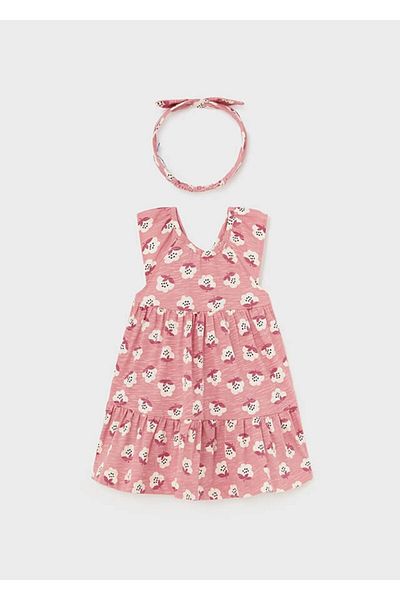 MAYORAL pink ribbon printed Mayoral dress