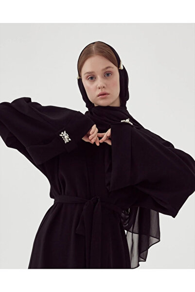 Nuum Design Apolet Kol Taş Detaylı Abaya
