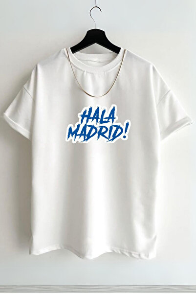 AEMİ تي شيرت مطبوع عليه الهلال للجنسين - 100% قطن كبير الحجم