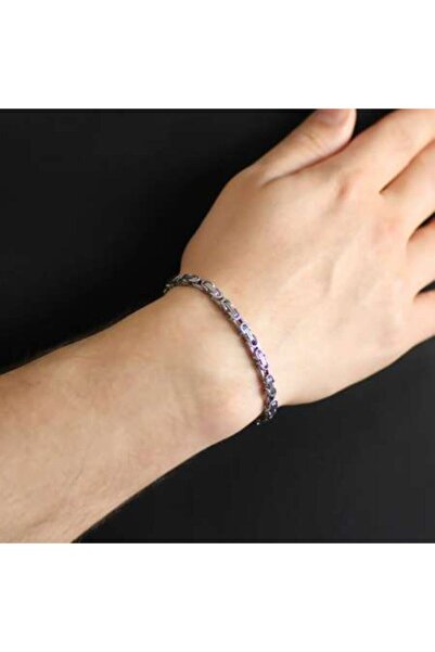 Tesbihane Silver Renk Kalınlık 5 Mm 317l Çelik Kral Bileklik