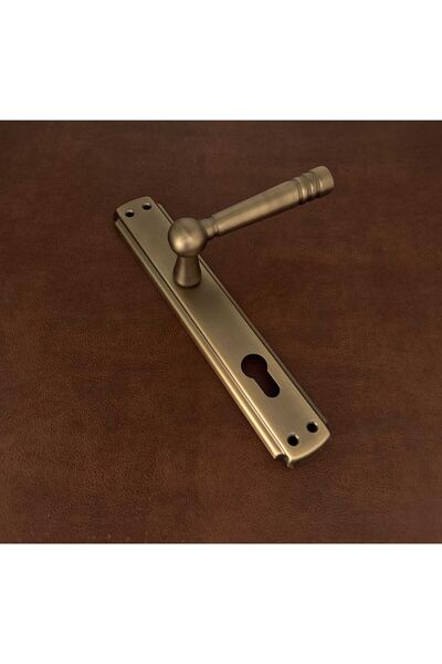 KOLDOOR Osmanlı Mat Antik Sarı Bravo Aynalı Yale Çelik Kapı Kolu Sağ Aşağı  Basar Tek Yön  1 Adet