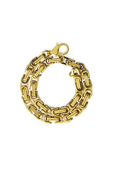 Tesbihane Gold Color 917l Steel Men's King Bracelet