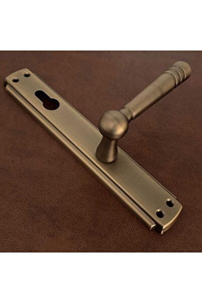 KOLDOOR Osmanlı Mat Antik Sarı Bravo Aynalı Yale Çelik Kapı Kolu Sol Aşağı Basar Tek Yön 1 Adet