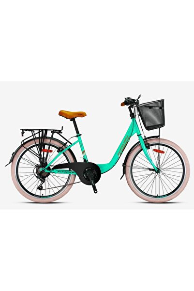 Kron TETRA 3.0 - 24" City Bike - 15' - 21 Vites - V.B. - Mint Yeşili-Kahveren...