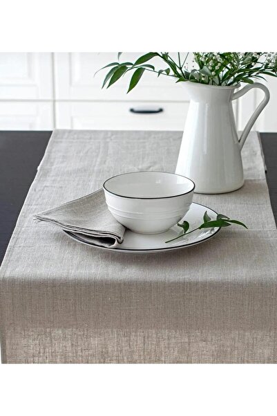 Rual 40x150 cm Covor decorativ din in brut organic gri