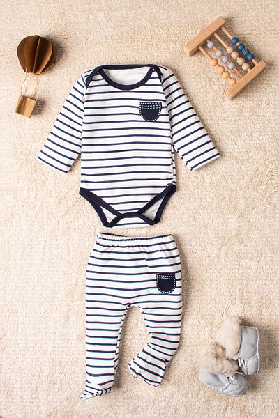 Mai Perla Cow and Lamb Patterned 6-Piece 3-Piece Unisex Baby Set