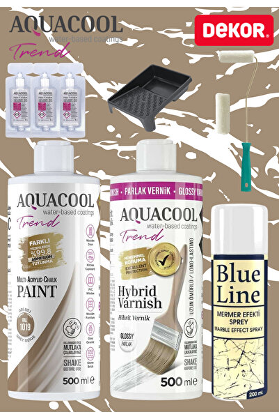 Aquacool Trend 500 Ml Mermer Efekt Tezgah Boyama Seti Akrilik Boya Katalizör ...
