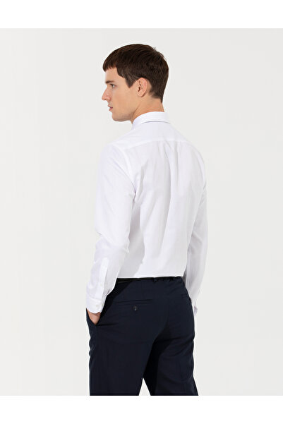 Pierre Cardin PİERRE CARDİN DOKUMA SLİM FİT BEYAZ GÖMLEK