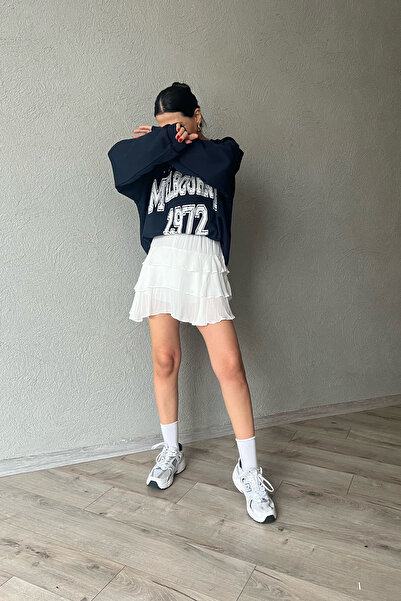 Seda Yalçın Atelier Біла спідниця з об'ємними воланами та еластичним поясом