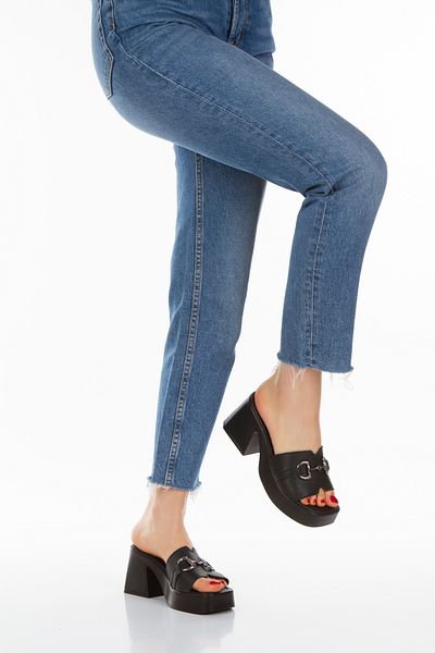 PASSAGE SHOES Γυναικείες παντόφλες με τακούνι από γνήσιο δέρμα 6250