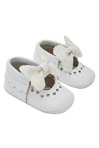 Beybium Bobby White Natural Leather Baby Moccasin
