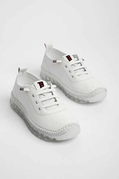 Lal Shoes & Bags Cindy Plain Pantofi de damă din piele naturală - alb
