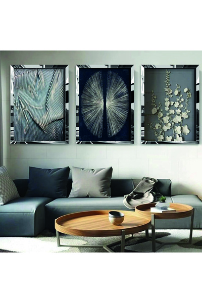 KOLAJTASARIM Tablou decorativ din plexiglas modern, combinat din 3 piese